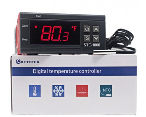 Digitální termostat s externím čidlem STC1000K-5m, 230VAC.