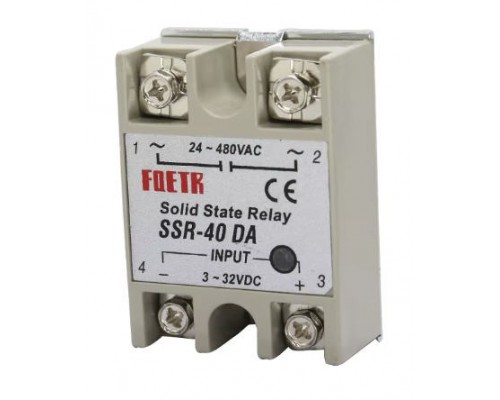 Relé SSR-40 DA 40A/24 až 380VAC, jednofázové.