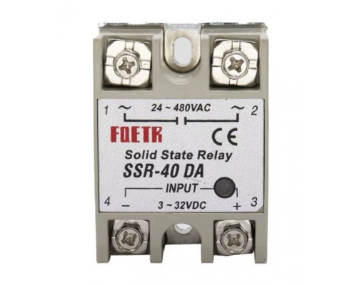 Relé SSR-40 DA 40A/24 až 380VAC, jednofázové.
